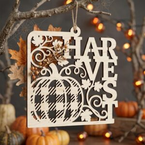 Halloween Laser Ornaments, Farmhouse Harvest Sign, Rustic Miniature Set