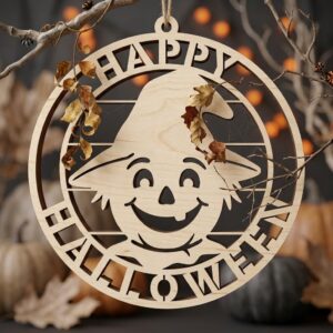 Halloween Laser Ornaments, Farmhouse Harvest Sign, Rustic Miniature Set