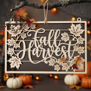 Halloween Laser Ornaments, Farmhouse Harvest Sign, Rustic Miniature Set