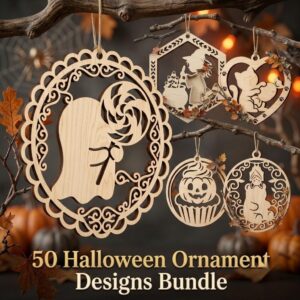 Halloween Laser Ornaments, Kawaii Candy Corn Bundle, Cute Spooky Decor