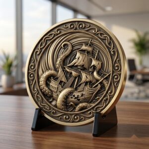 Halloween Monster Challenge Coin Laser Relief & Mythological Depth Map Files