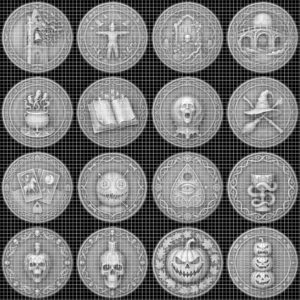 Halloween Monster Challenge Coin Laser Relief & Mythological Depth Map Files