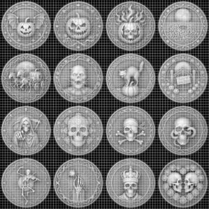 Halloween Monster Challenge Coin Laser Relief & Mythological Depth Map Files