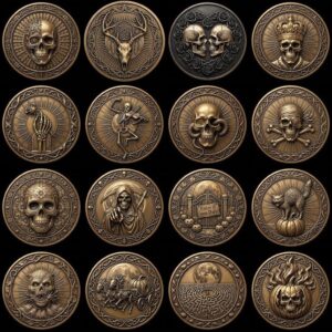Halloween Monster Challenge Coin Laser Relief & Mythological Depth Map Files