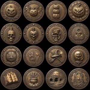 Halloween Monster Challenge Coin Laser Relief & Mythological Depth Map Files