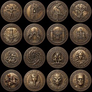 Halloween Monster Challenge Coin Laser Relief & Mythological Depth Map Files