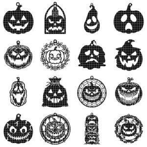 Halloween Pumpkin Ornament Laser Bundle, 50 Jack O Lantern Designs