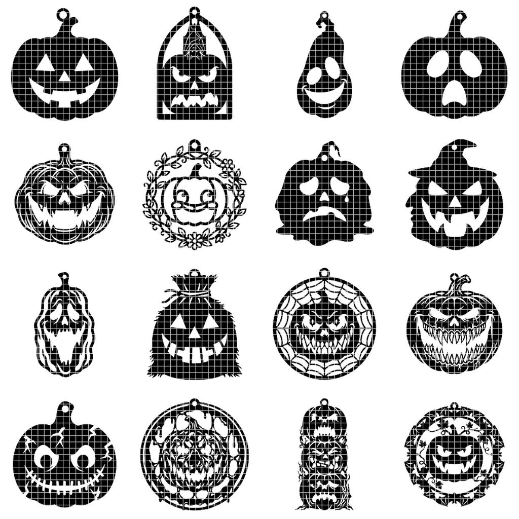 Halloween Pumpkin Ornament Laser Bundle, 50 Jack O Lantern Designs