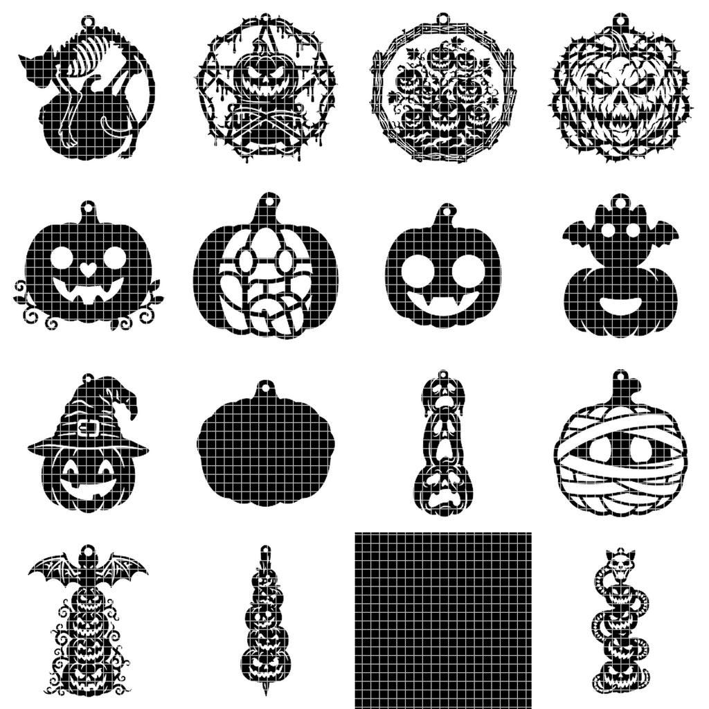 Halloween Pumpkin Ornament Laser Bundle, 50 Jack O Lantern Designs