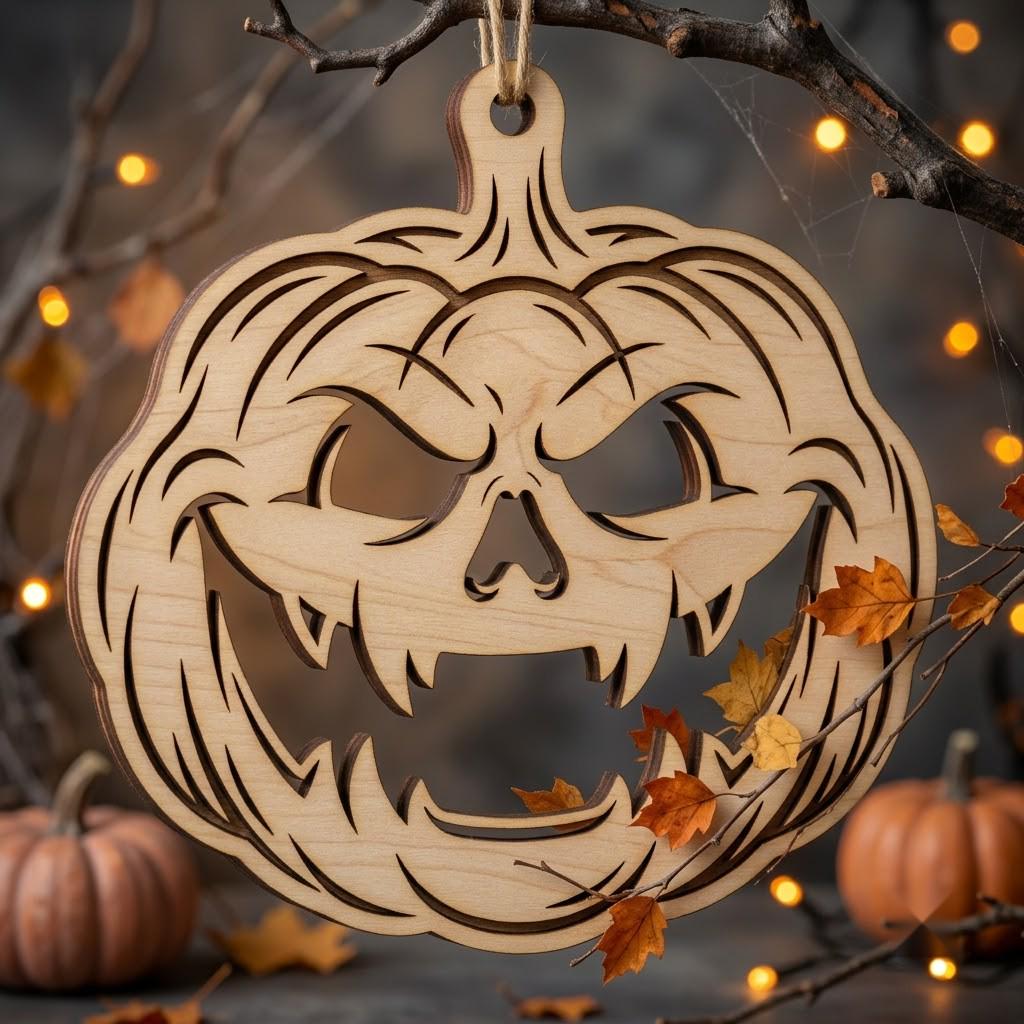 Halloween Pumpkin Ornament Laser Bundle, 50 Jack O Lantern Designs