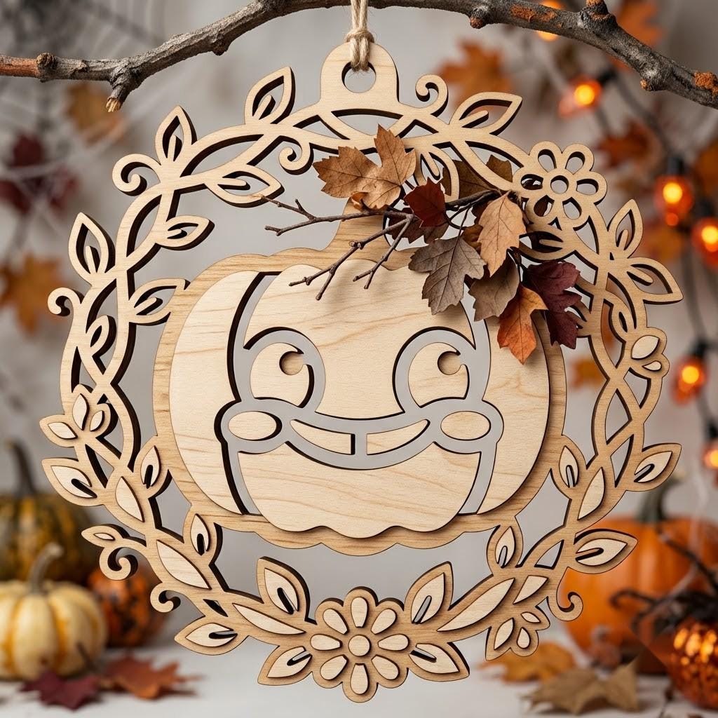 Halloween Pumpkin Ornament Laser Bundle, 50 Jack O Lantern Designs