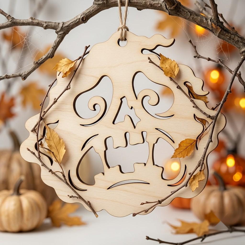 Halloween Pumpkin Ornament Laser File, 50 Jack O Lantern Designs