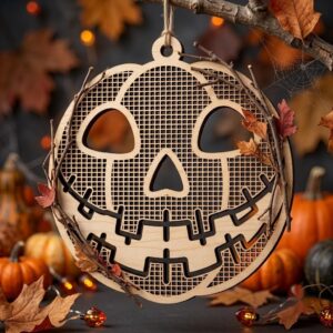 Halloween Pumpkin Ornament Laser File, 50 Jack O Lantern Designs
