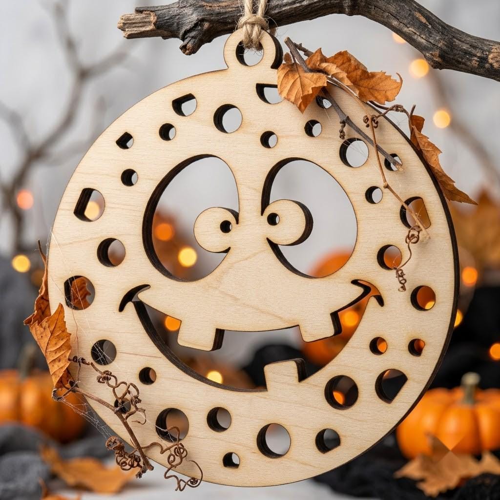 Halloween Pumpkin Ornament Laser File, 50 Jack O Lantern Designs