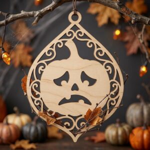 Halloween Pumpkin Ornament Laser File, 50 Jack O Lantern Designs