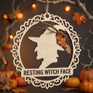 Halloween Witch Ornament Bundle, 50 Funny Sassy Resting Face Laser Files