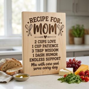 Handwritten Family Recipe Engraving File, Charcuterie Board Tribute Design