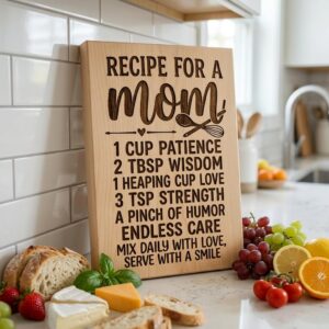 Handwritten Family Recipe Engraving File, Charcuterie Board Tribute Design