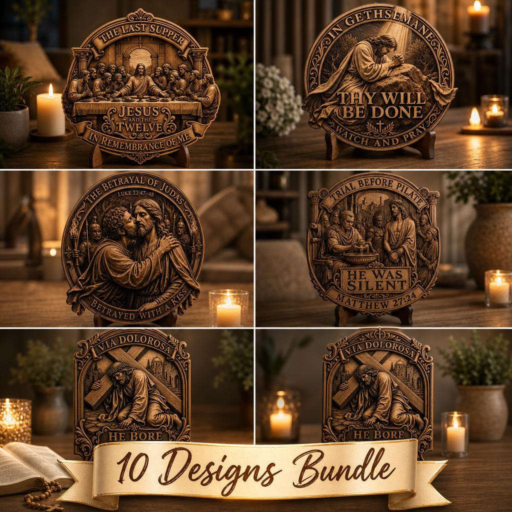 Jesus 3D Illusion Laser Engraving File, Christian Passion Resurrection Art
