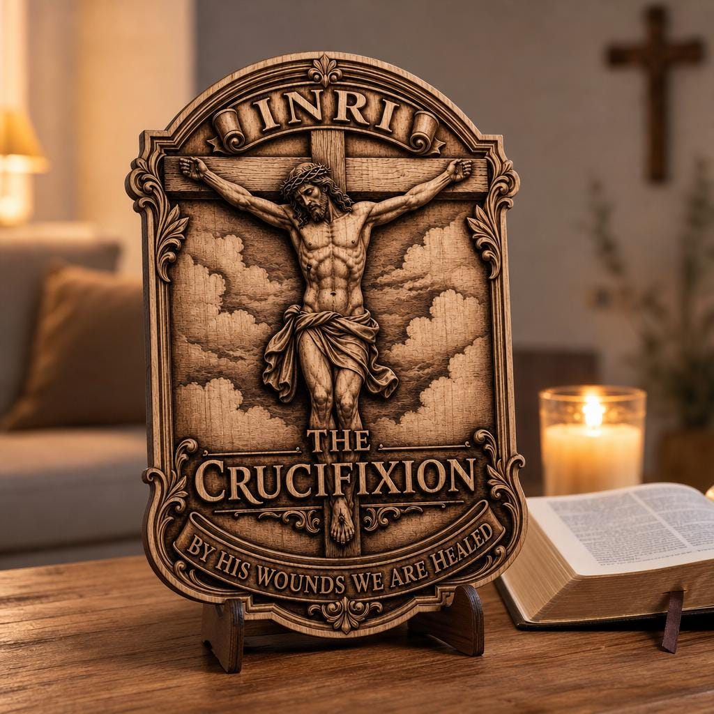 Jesus 3D Illusion Laser Engraving File, Christian Passion Resurrection Art