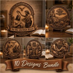 Jesus 3D Illusion Laser File, Christian Wood Engraving Bundle, Religious CNC Art