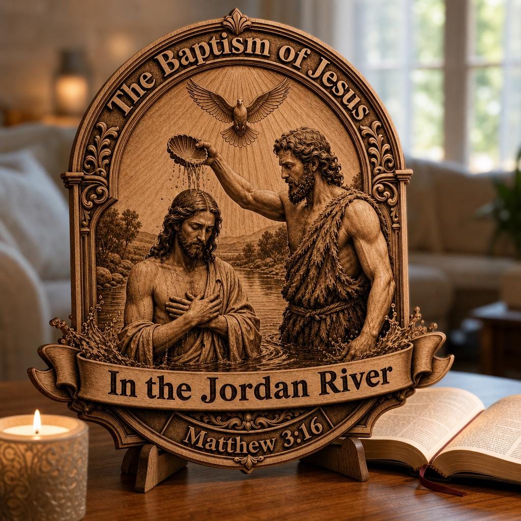 Jesus 3D Illusion Laser File, Christian Wood Engraving Bundle, Religious CNC Art