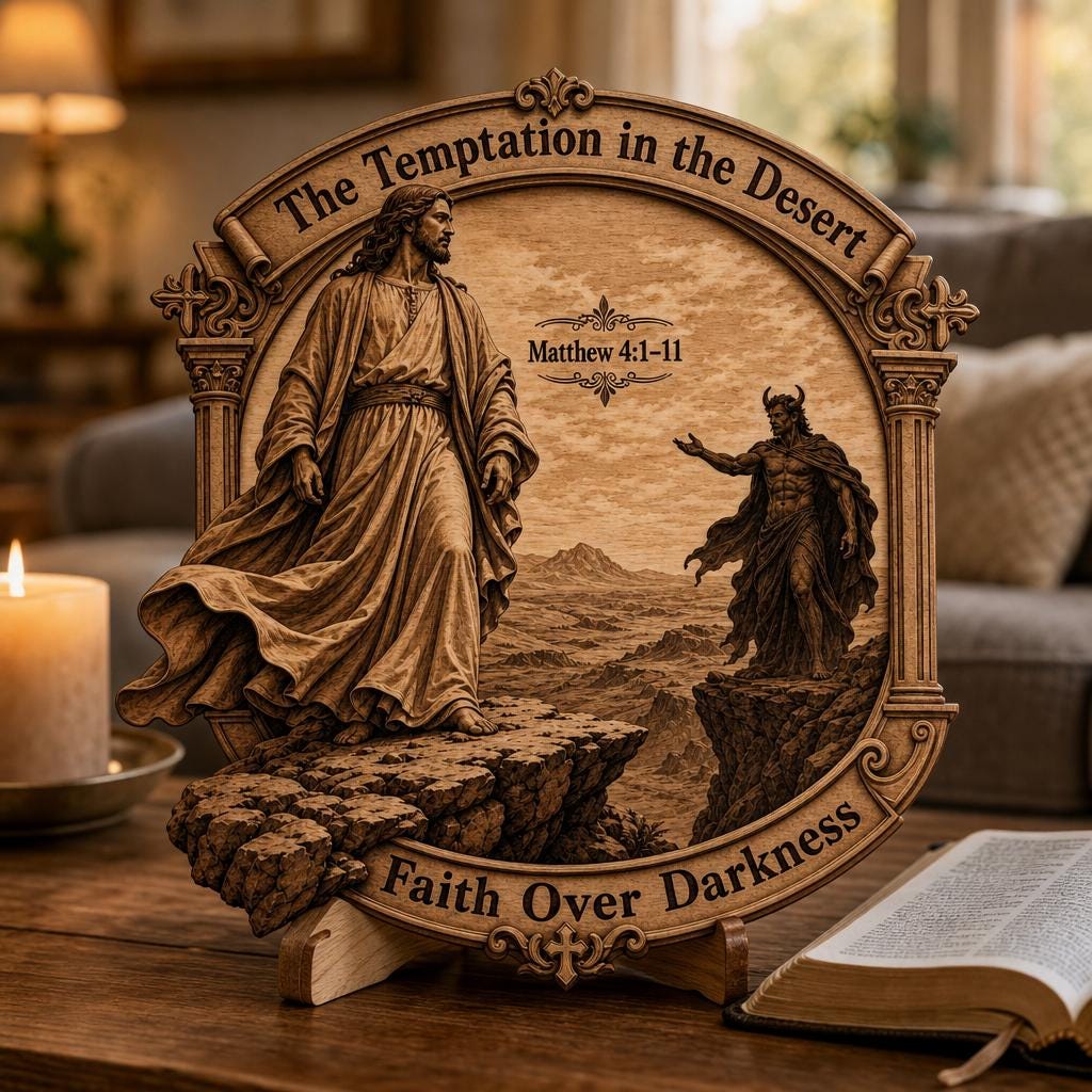 Jesus 3D Illusion Laser File, Christian Wood Engraving Bundle, Religious CNC Art