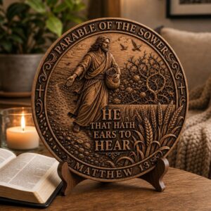 Jesus 3D Illusion Laser File, Wooden Plaque Sign, Christian Decor, Parable Art