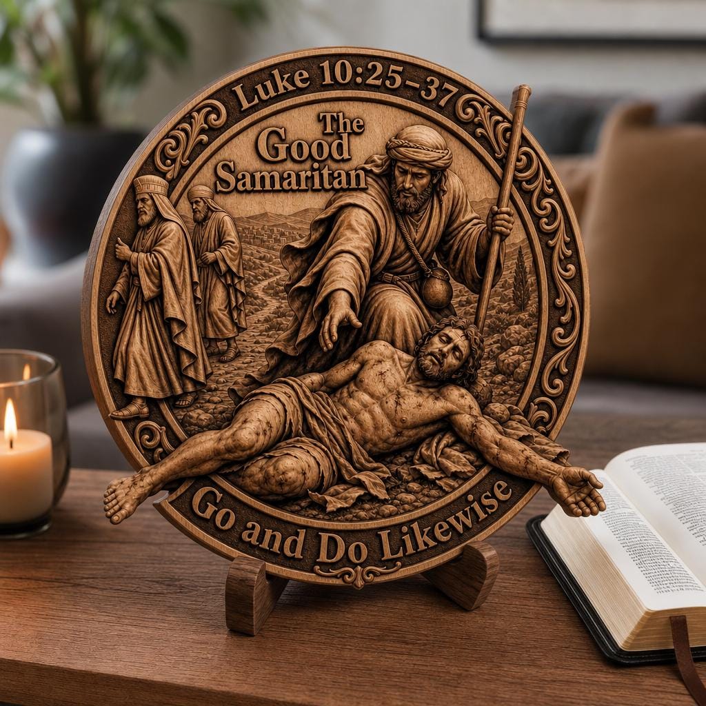 Jesus 3D Illusion Laser File, Wooden Plaque Sign, Christian Decor, Parable Art