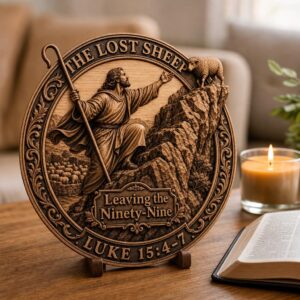 Jesus 3D Illusion Laser File, Wooden Plaque Sign, Christian Decor, Parable Art
