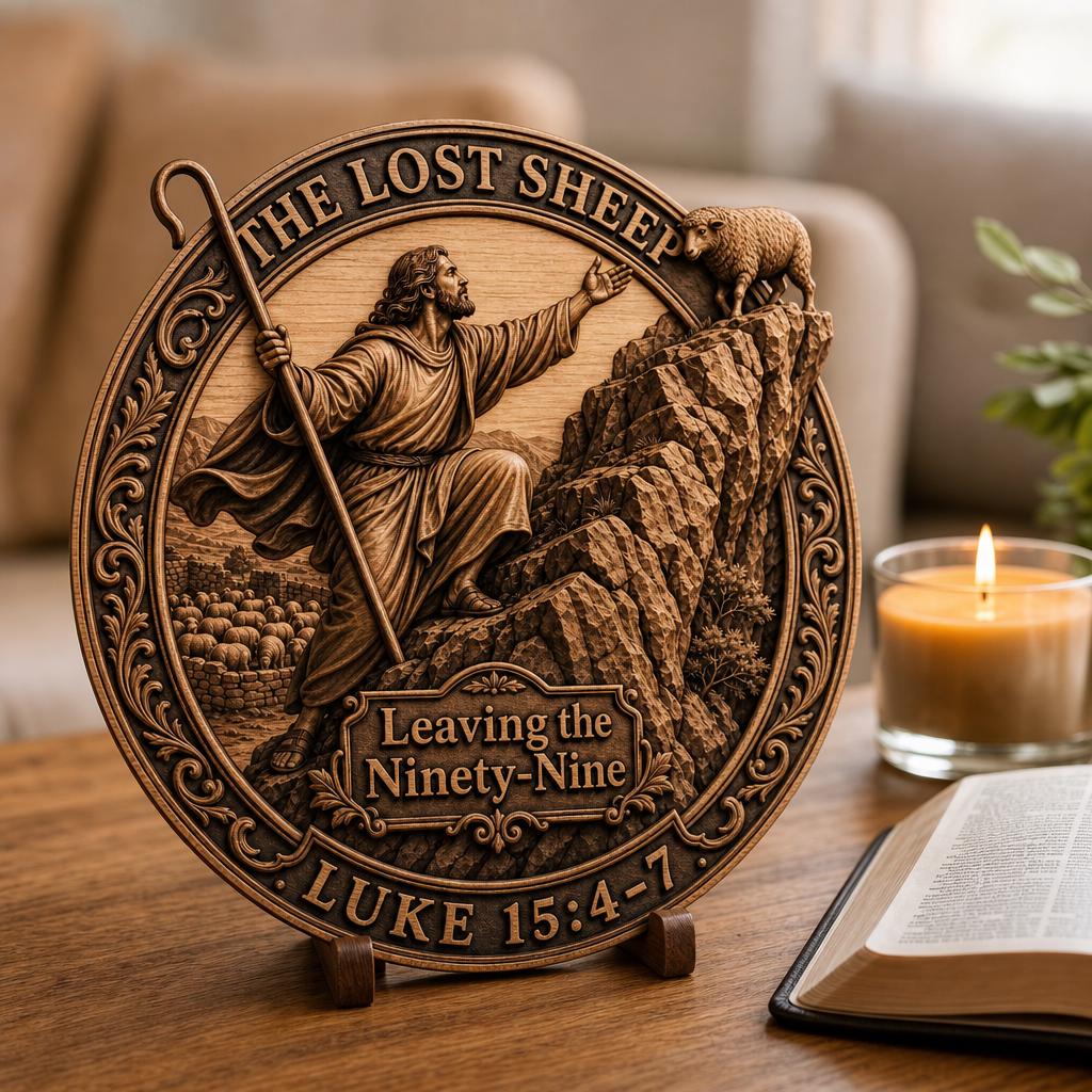 Jesus 3D Illusion Laser File, Wooden Plaque Sign, Christian Decor, Parable Art