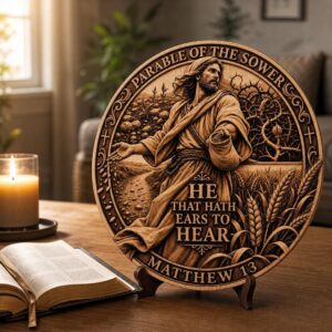 Jesus 3D Illusion Laser File, Wooden Plaque Sign, Christian Decor, Parable Art