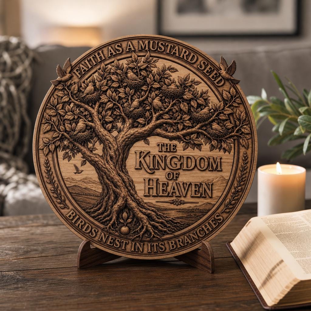 Jesus 3D Illusion Laser File, Wooden Plaque Sign, Christian Decor, Parable Art