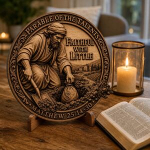 Jesus 3D Illusion Laser File, Wooden Plaque Sign, Christian Decor, Parable Art