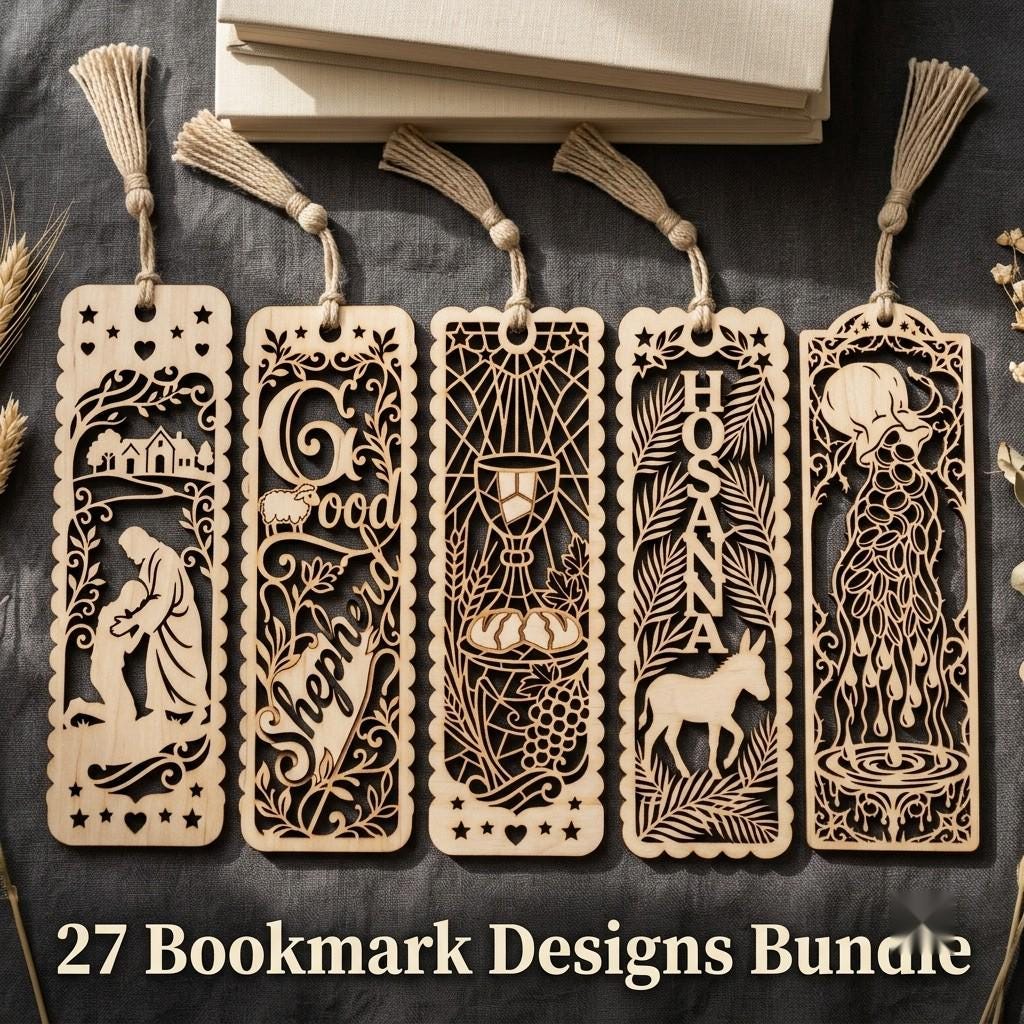 Jesus Bookmark Laser File, 27 Parable Designs, Christian Multilayer Art