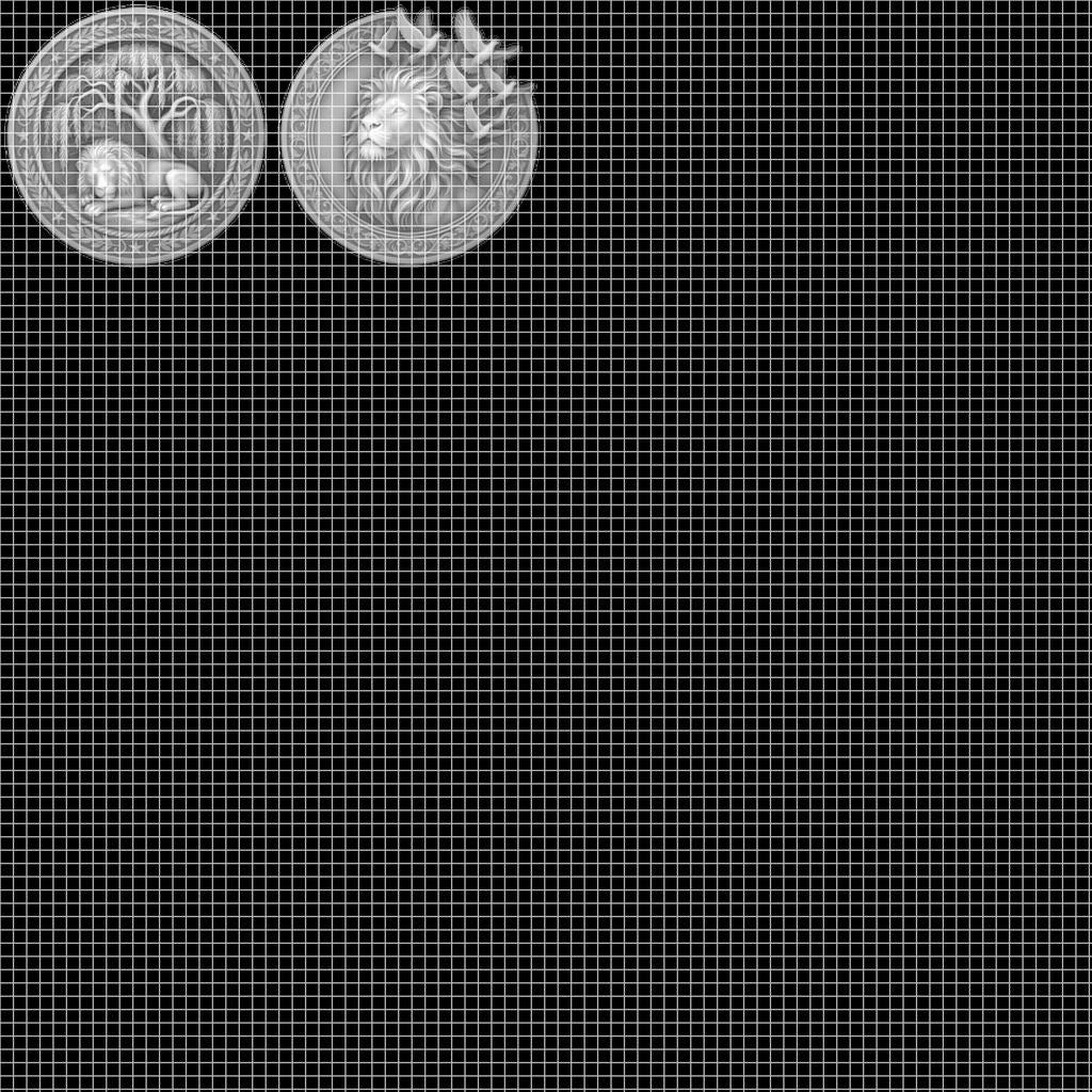 Lion Challenge Coin Depth Map, 3D Relief Bundle, Tribal Mandala Geometric Coins