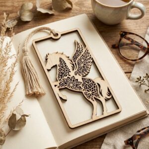 Low Poly Geometric Animal Bookmark Templates, Wood Engraving Craft for Readers