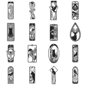 Low Poly Geometric Animal Bookmark Templates, Wood Engraving Craft for Readers