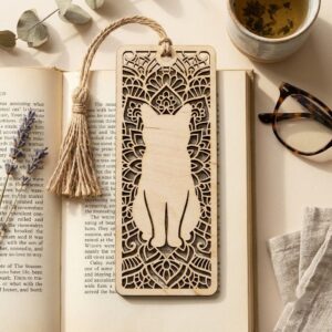 Low Poly Geometric Animal Bookmark Templates, Wood Engraving Craft for Readers