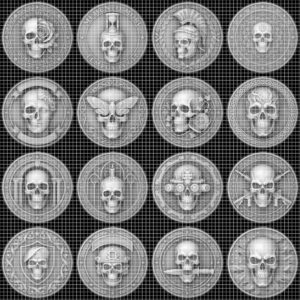 Memento Mori Stoic Skull Depth Map, Laser Engraving Challenge Coin Design