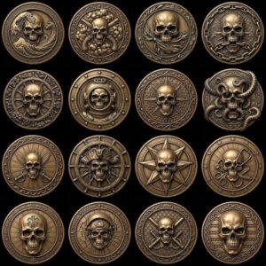 Memento Mori Stoic Skull Depth Map, Laser Engraving Challenge Coin Design