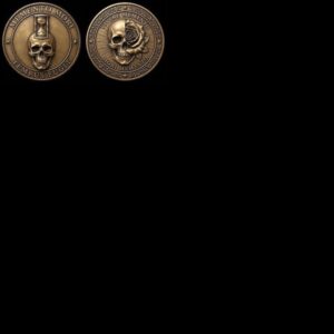 Memento Mori Stoic Skull Depth Map, Laser Engraving Challenge Coin Design