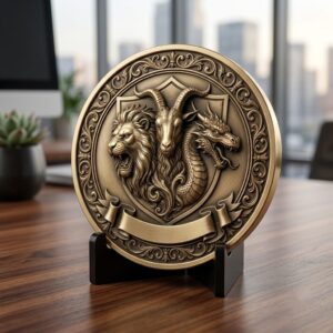 Mythic Bestiary Coin Engraving PNG, Detailed Monster Laser Depth Map Bundle