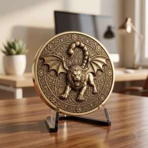 Mythic Bestiary Coin Engraving PNG, Detailed Monster Laser Depth Map Bundle