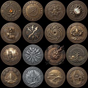 Mythic Bestiary Coin Engraving PNG, Detailed Monster Laser Depth Map Bundle