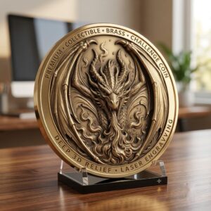 Mythic Bestiary Coin Engraving PNG, Detailed Monster Laser Depth Map Bundle