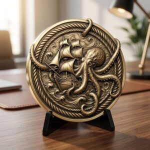Mythic Bestiary Coin Engraving PNG, Detailed Monster Laser Depth Map Bundle