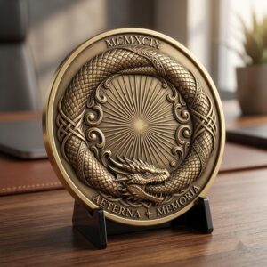Mythic Bestiary Coin Engraving PNG, Detailed Monster Laser Depth Map Bundle