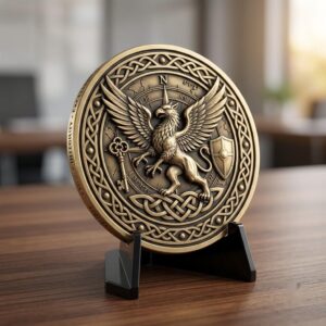 Mythical Beast Coin Engraving Depth Map, Fantasy Relief File Bundle