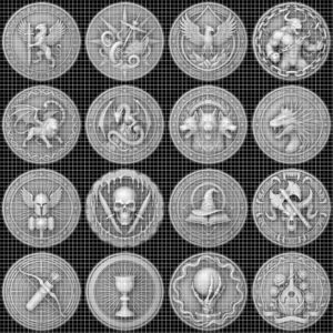 Mythical Beast Coin Engraving Depth Map, Fantasy Relief File Bundle